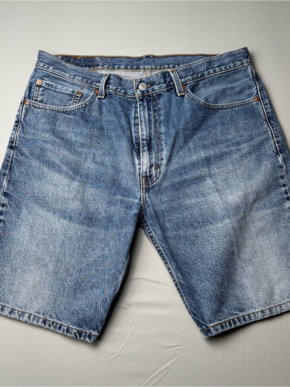 Vintage Classic Blue Denim Men's Shorts Waist 36
